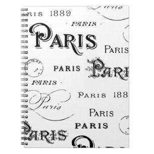 Typografie Calligrafie Paris Frankreich Eiffelturm Notizblock