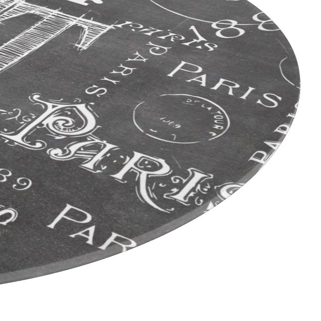 Typografie Calligrafie Paris Frankreich Eiffelturm Schneidebrett (Ecke)