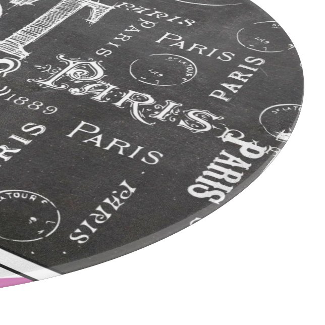 Typografie Calligrafie Paris Frankreich Eiffelturm Schneidebrett (Ecke)