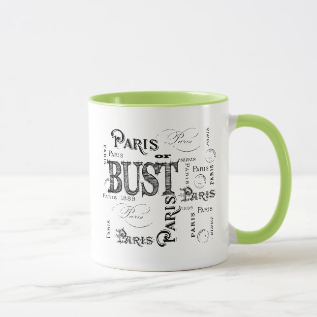 Typografie Calligrafie Paris Frankreich Eiffelturm Tasse (Rechts)