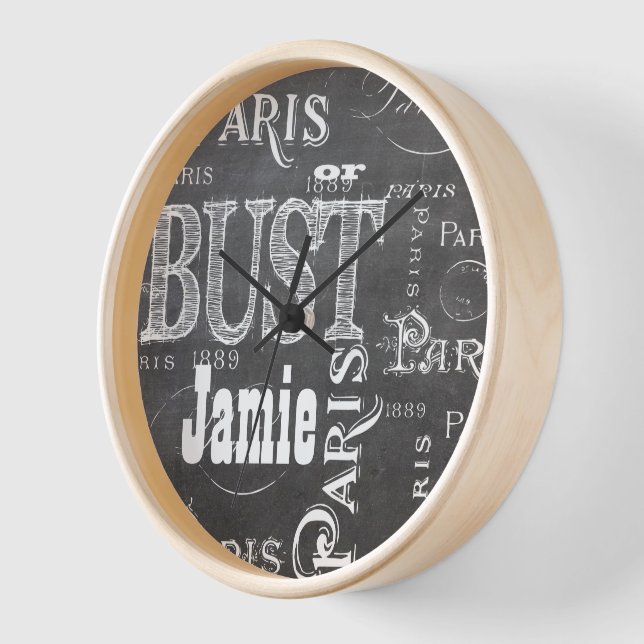 Typografie Calligrafie Paris Frankreich Eiffelturm Uhr (Winkel)