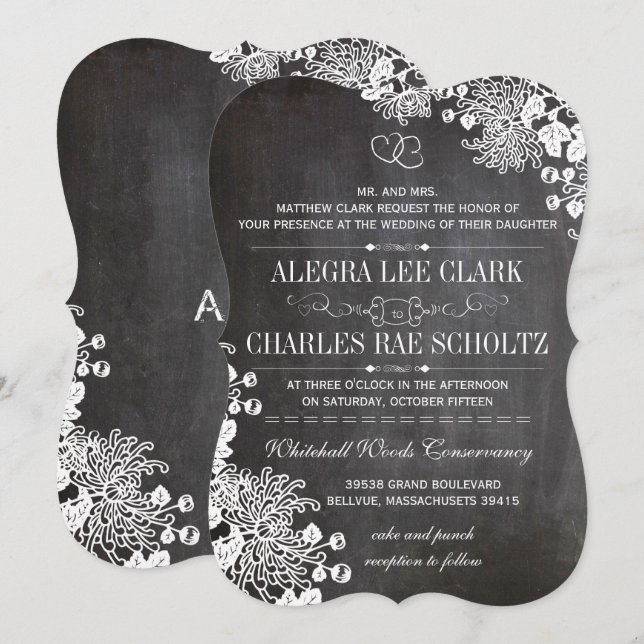 Typografie der Blumenzwiebeln Einladung (Vorne/Hinten)