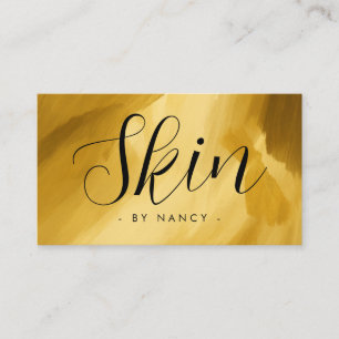 Typografie der Hautpflege Gold Brush Stroke Visitenkarte