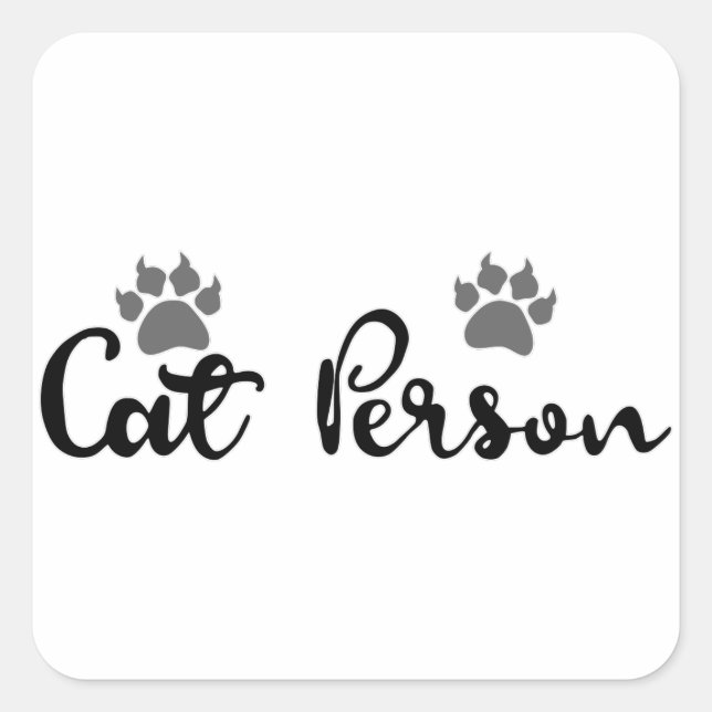 Typografie der Katze Quadratischer Aufkleber (Vorderseite)