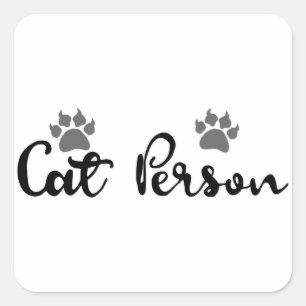 Typografie der Katze Quadratischer Aufkleber