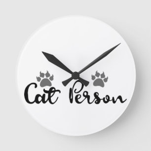 Typografie der Katze Runde Wanduhr
