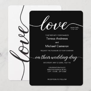 Typografie der Liebe Elegant-Hochzeitsskript Einladung