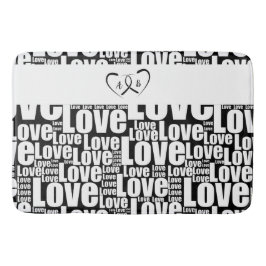 Typografie der modernen Weißen Liebe & Herzklopfen Badematte