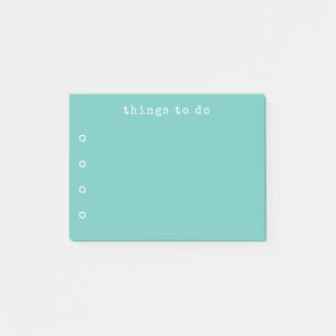 Typografie der Schreibmaschine Aquamarin und White Post-it Klebezettel