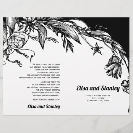 Typografie der schwarzweißen Blume