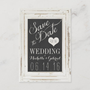 Typografie der weißen Rustikalen Rahmen Save the D Date