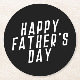 Typografie des einfachen glücklichen Vaters UNTE Runder Pappuntersetzer