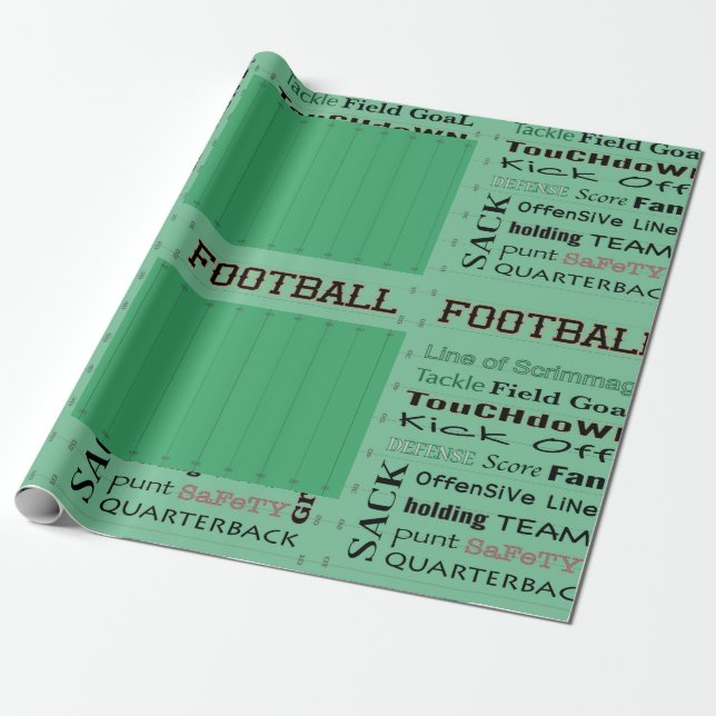 Typografie des Fußballfeldes Geschenkpapier (Ungerollt)