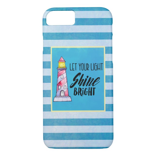 Typografie des Leuchtturms "Light Shine Bright" ge Case-Mate iPhone Hülle (Rückseite)