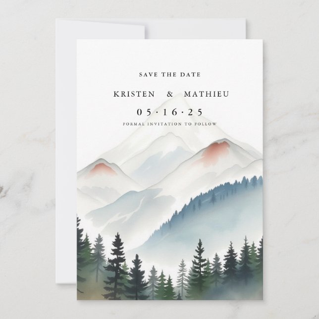 Typografie Digital Mountain Save The Date (Vorderseite)