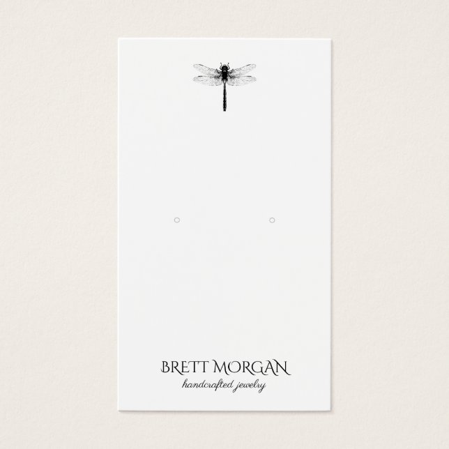 Typografie Dragonfly Earring Juwelier-Grafikkarte (Vorderseite)