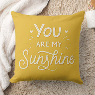 Typografie Du bist mein Sonnenschein Gelb Kissen