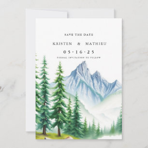 Typografie Editable Mountain Save The Date