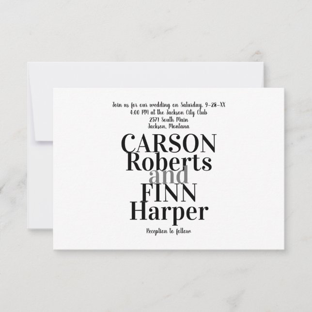 Typografie Einladung essen, trinken, be... (Vorderseite)