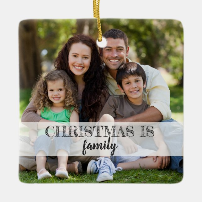 Typografie-Familien-Weihnachten der Keramikornament (Vorderseite)
