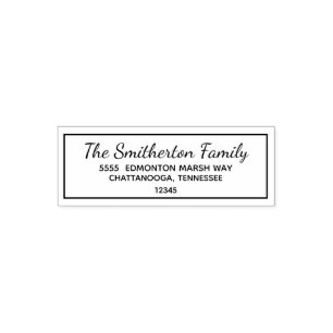 Typografie Familienname Rücksendeadresse Permastempel
