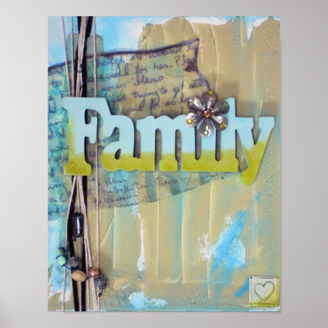 Typografie Family Mixed Media Art Print Poster (Vorne)