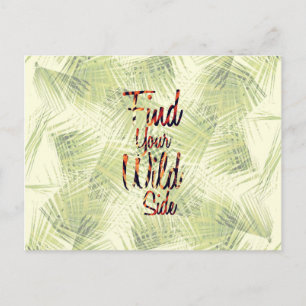 Typografie "Finde deine wilde Seite" Postkarte