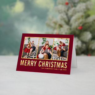 Typografie Foto Collage Burgundy Weihnachten