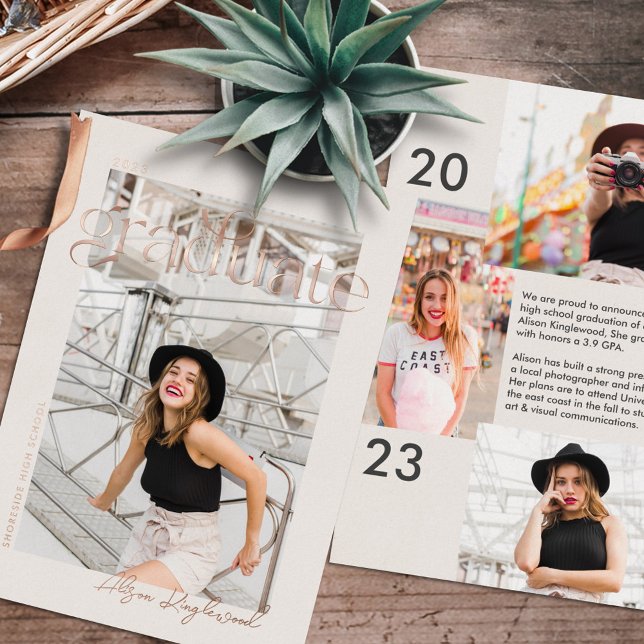 Typografie Foto Foil Abschluss Ankündigung (Von Creator hochgeladen)