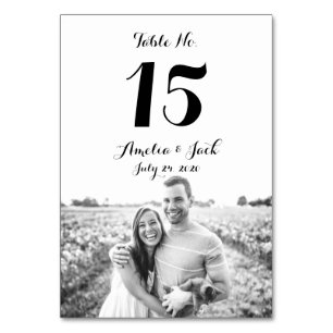 Typografie Foto Hochzeit Tisch Nummer Karte