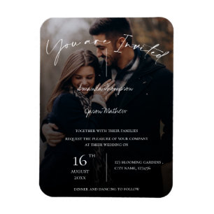 Typografie-Foto-Hochzeitseinladung für Text-Overla Magnet