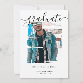 Typografie Foto Personalisiert Abschluss Einladung