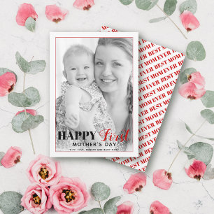 Typografie-Fotokarte des Red First Mother Day