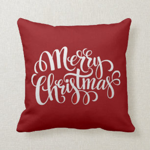 Typografie frohe Weihnachten und Neues Jahr Kissen