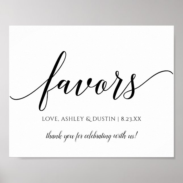 Typografie-Gastgeschenke Hochzeiten Unterschreiben Poster (Vorne)
