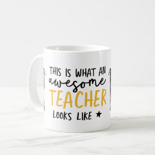Typografie-Gelbgeschenk des fantastischen Lehrers Kaffeetasse