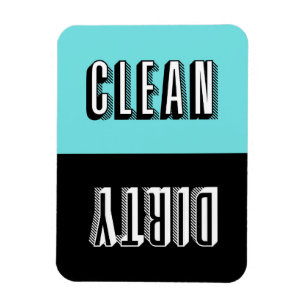 Typografie-Geschirrspüler in Blau und Schwarz Magnet
