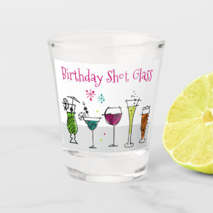 Typografie Getränke Alkohol Cocktails Retro Schnapsglas