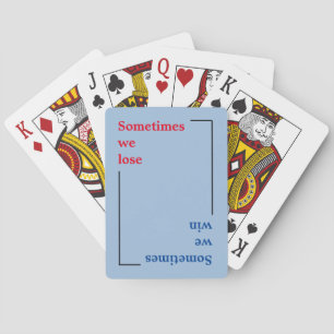 Typografie gewinnt oder verliert spielkarten