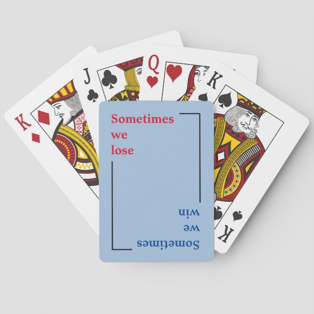 Typografie gewinnt oder verliert spielkarten (Rückseite)