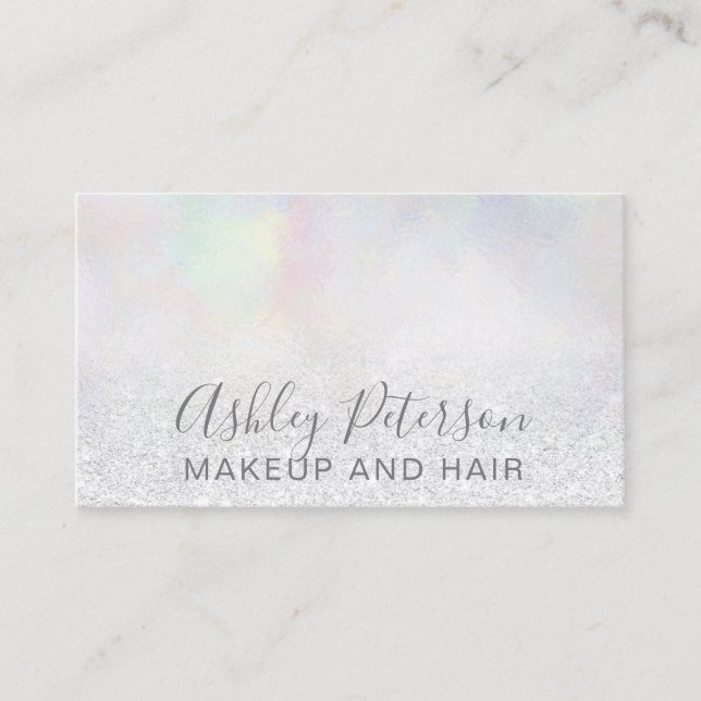 Typografie-Glitter-Perle Nacre des Makes-up Visitenkarte (Vorderseite)