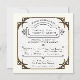Typografie Gold Rahmen Art Deco Großartiger Gatsby Einladung