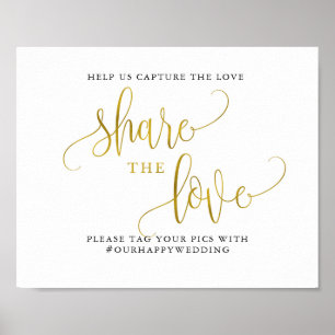 Typografie Goldhochzeit teilt die Liebe Poster