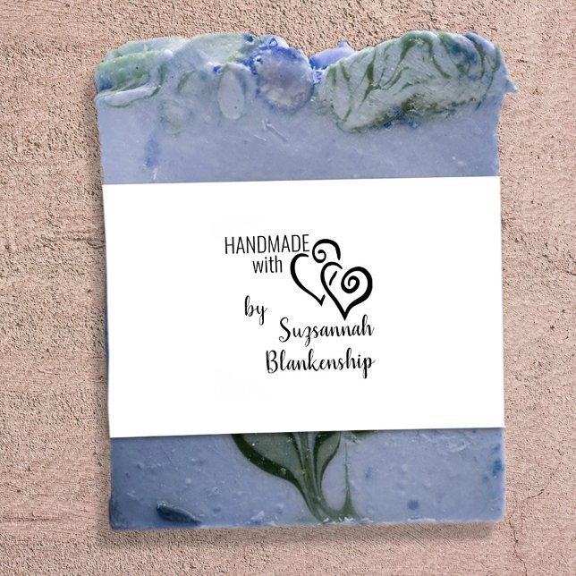 Typografie Handmade Individuelle Name Zwei Herzen Gummistempel (Von Creator hochgeladen)