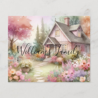 Typografie Herbst Cottage Floral Wasserfarbe