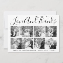 Typografie Hochzeit Danke, 8 Foto Collage