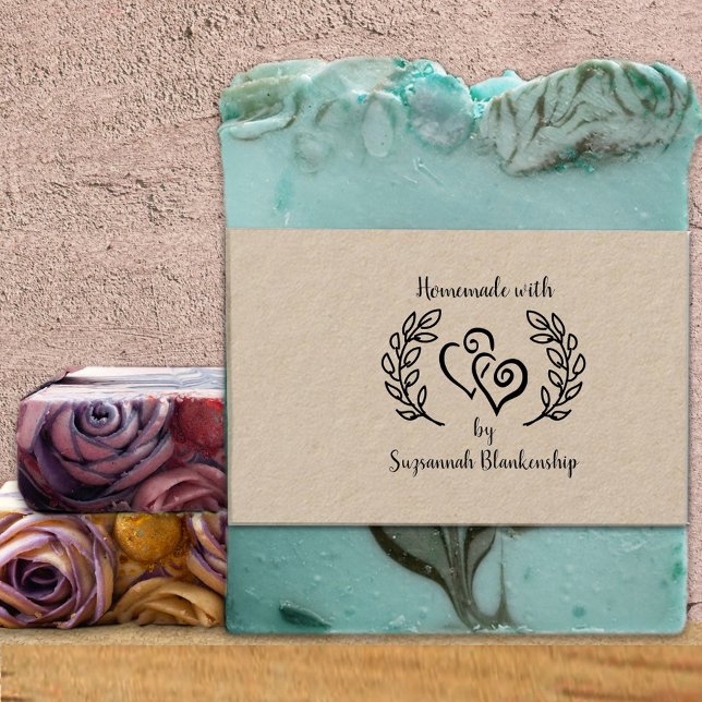 Typografie Homemade Linked Hearts Kränze Custom Gummistempel (Von Creator hochgeladen)