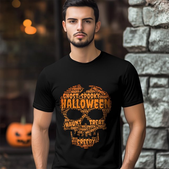 Typografie-Horror-Schädel Halloween Tri-Blend Shirt (Typography horror skull Halloween T-Shirt)