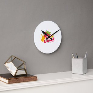 Typografie-Illustrationskunstwerk Runde Wanduhr