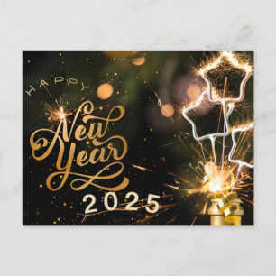 Typografie im neuen Jahr 2025 Postkarte